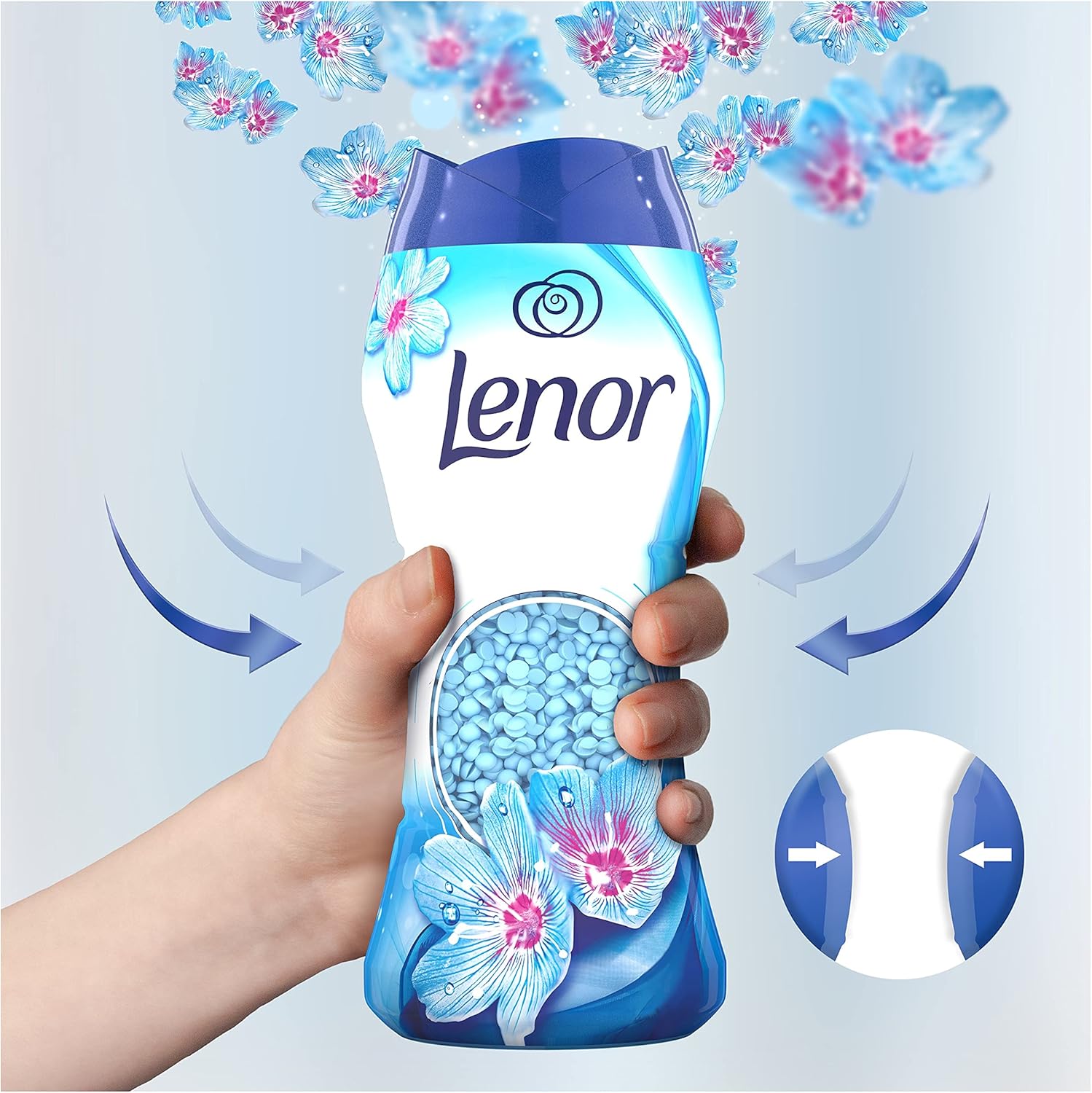 Lenor Perline profumate per bucato, 570 g, risveglio primaverile, Set da 3 confezioni da 570 g, una spinta di freschezza fino a 36 settimane - immagine 3